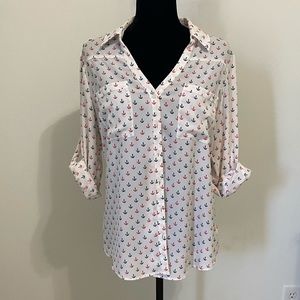 Express Sheer button up ladies shirt